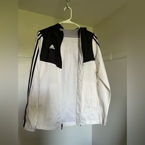 White adidas zip up jacket